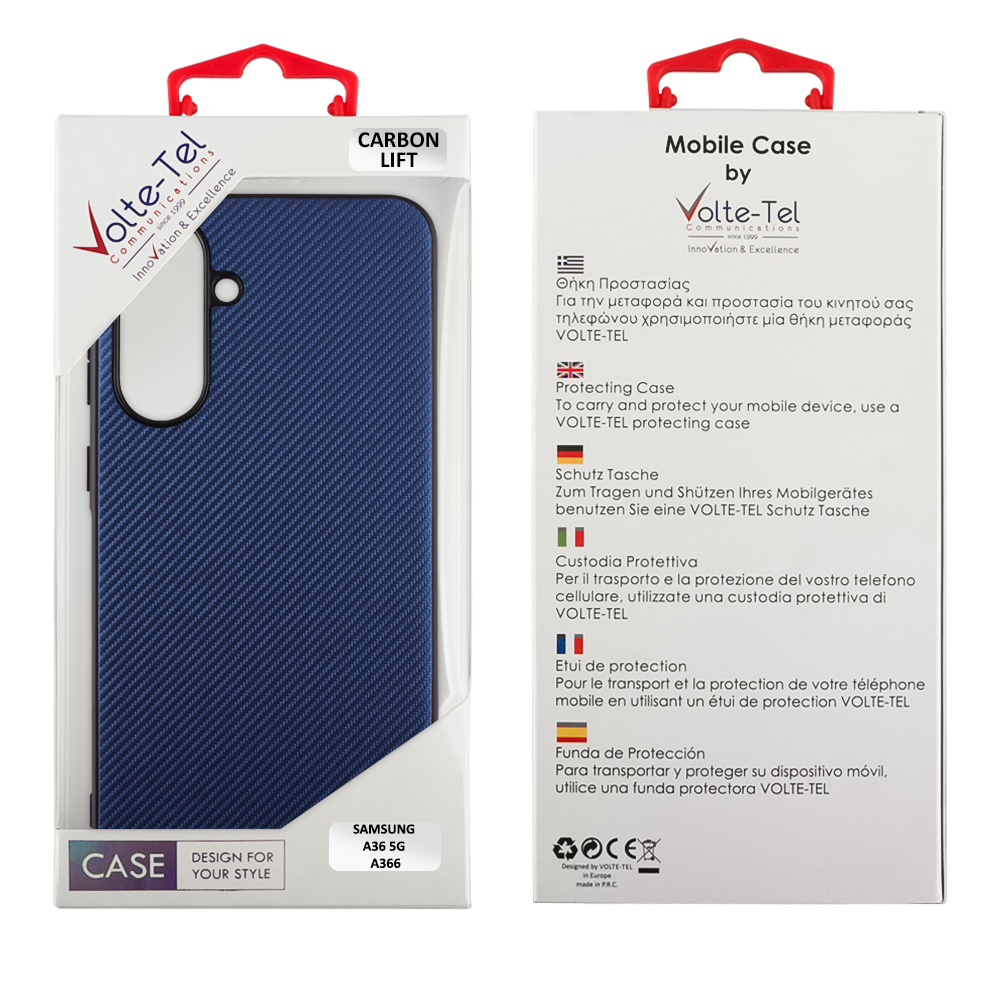 VOLTE-TEL CARBON LIFT ΘΗΚΗ SAMSUNG A36 5G A366 6.7in CAMERA GUARD BLUE - Image 2
