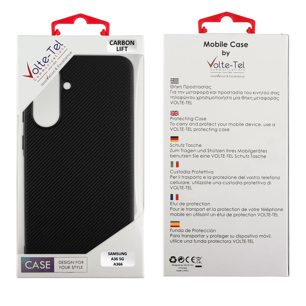 VOLTE-TEL CARBON LIFT ΘΗΚΗ SAMSUNG A36 5G A366 6.7in CAMERA GUARD BLACK - Image 2