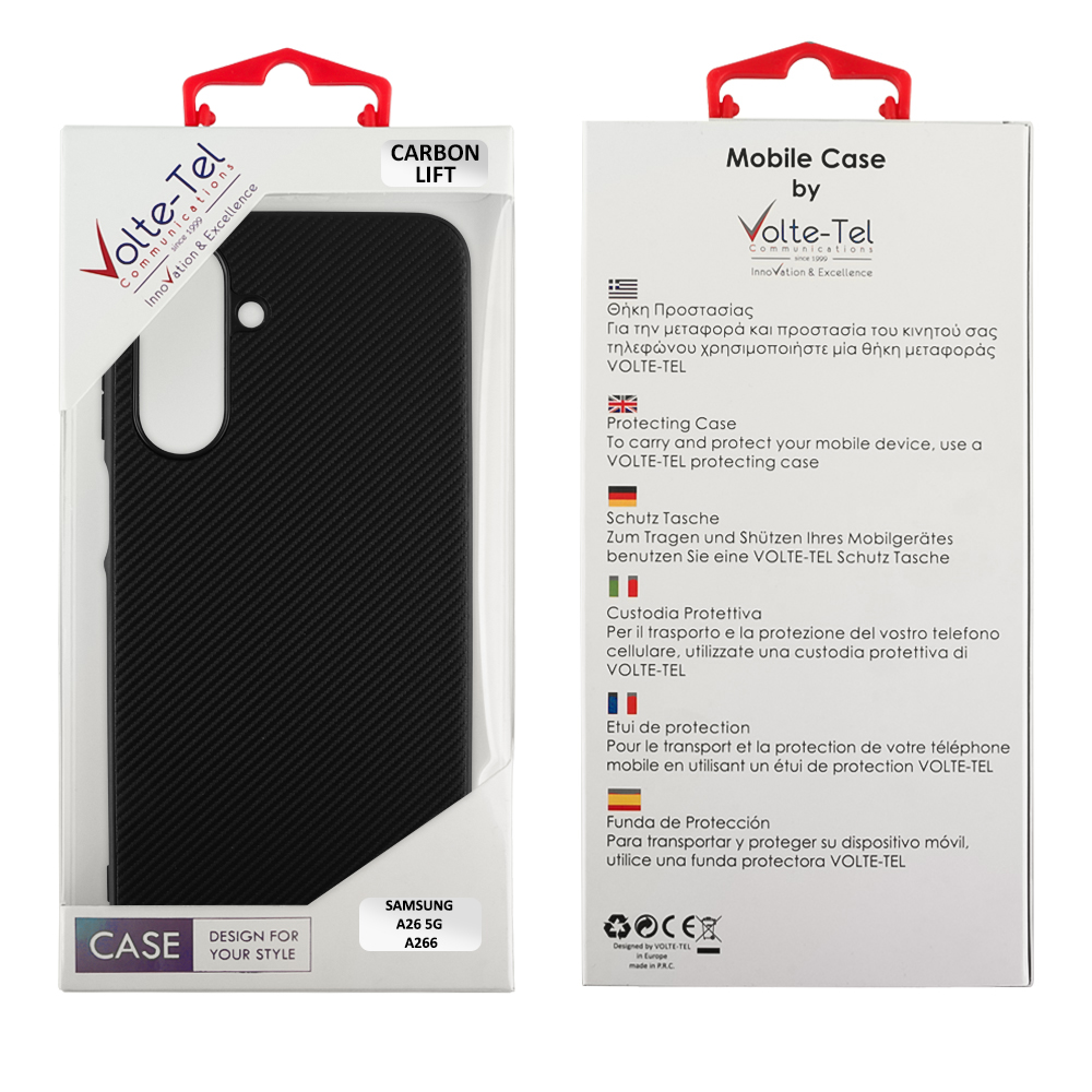 VOLTE-TEL CARBON LIFT ΘΗΚΗ SAMSUNG A26 5G A266 6.7in CAMERA GUARD BLACK - Image 2
