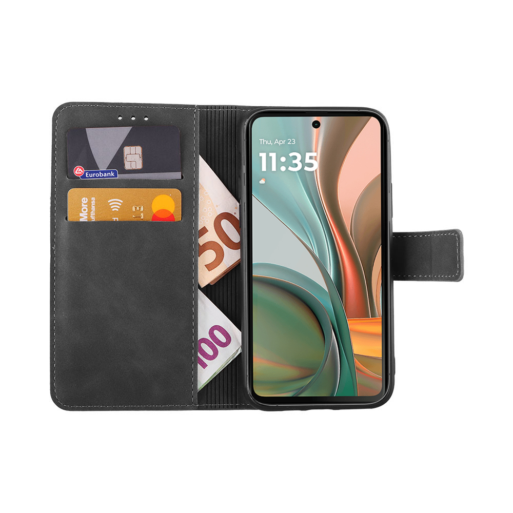 LIME ESSENTIAL ΘΗΚΗ MOTOROLA MOTO G75 6.78in MAGNET BOOK STAND CLIP GREY - Image 5