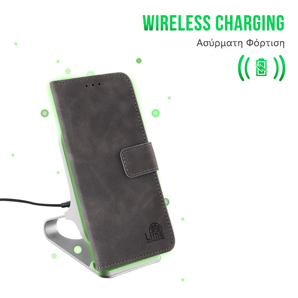 LIME ESSENTIAL ΘΗΚΗ ONEPLUS NORD N30 SE 5G 6.67in MAGNET BOOK STAND CLIP GREY - Image 3