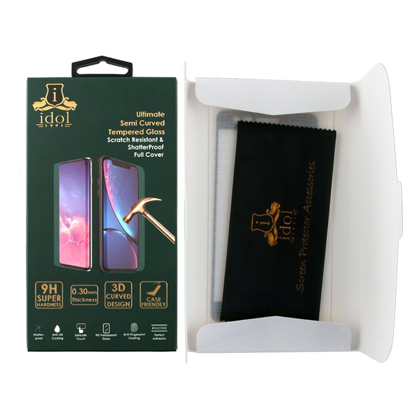 IDOL 1991 GLAMOUR TEMPERED GLASS REALME 10 PRO+ 5G 6.7in 9H 0.30mm FULL COVER 3D EDGE GLUE FINGER UNLOCK BLACK - Image 3