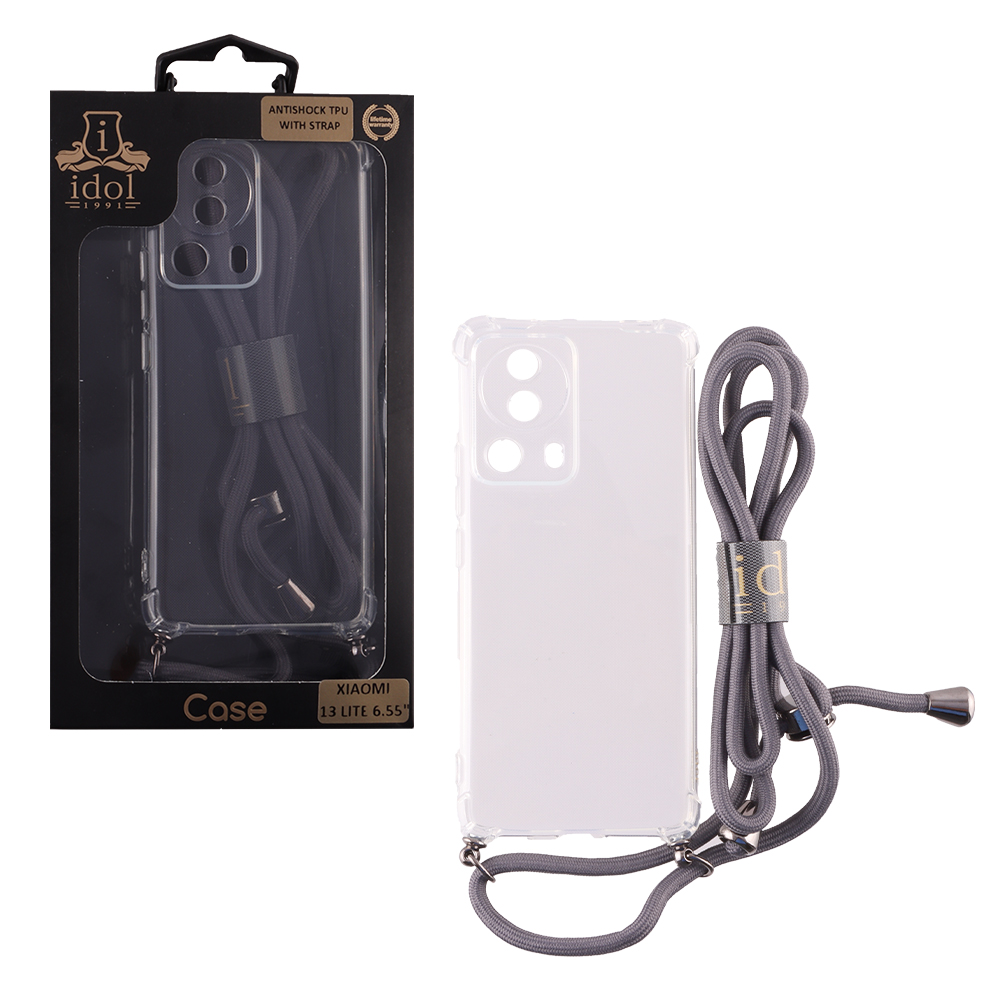 IDOL 1991 ANTISHOCK AIR TPU ΘΗΚΗ XIAOMI 13 LITE 6.55in WITH STRAP FULL CAMERA PROTECTION ΔΙΑΦΑΝΗ