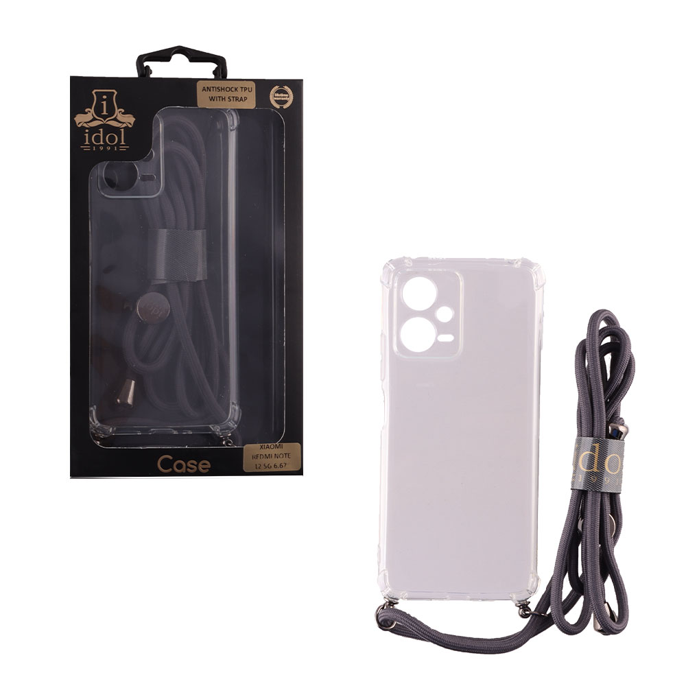 IDOL 1991 ANTISHOCK AIR TPU ΘΗΚΗ XIAOMI REDMI NOTE 12 5G 6.67in WITH STRAP FULL CAMERA PROTECTION ΔΙΑΦΑΝΗ