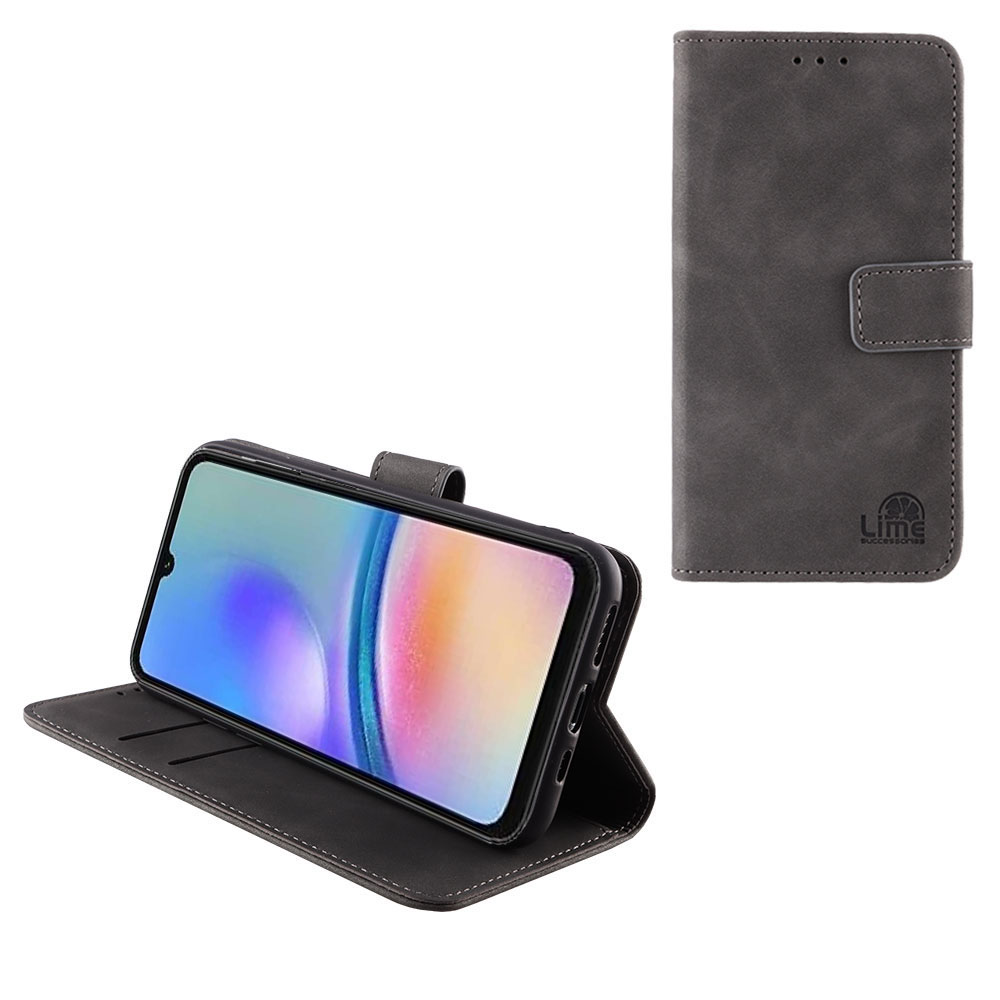 LIME ESSENTIAL ΘΗΚΗ SAMSUNG A05s 4G A057/F14 4G E145 6.7in MAGNET BOOK STAND CLIP GREY