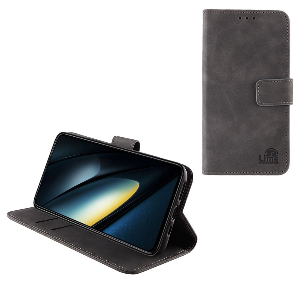 LIME ESSENTIAL ΘΗΚΗ XIAOMI POCO F6 5G 6.67in MAGNET BOOK STAND CLIP GREY