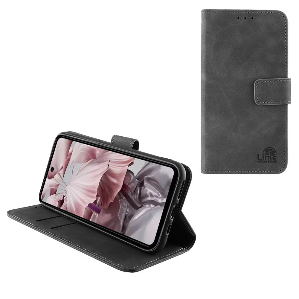 LIME ESSENTIAL ΘΗΚΗ HMD PULSE/PULSE PRO/PULSE PLUS 6.56in MAGNET BOOK STAND CLIP GREY