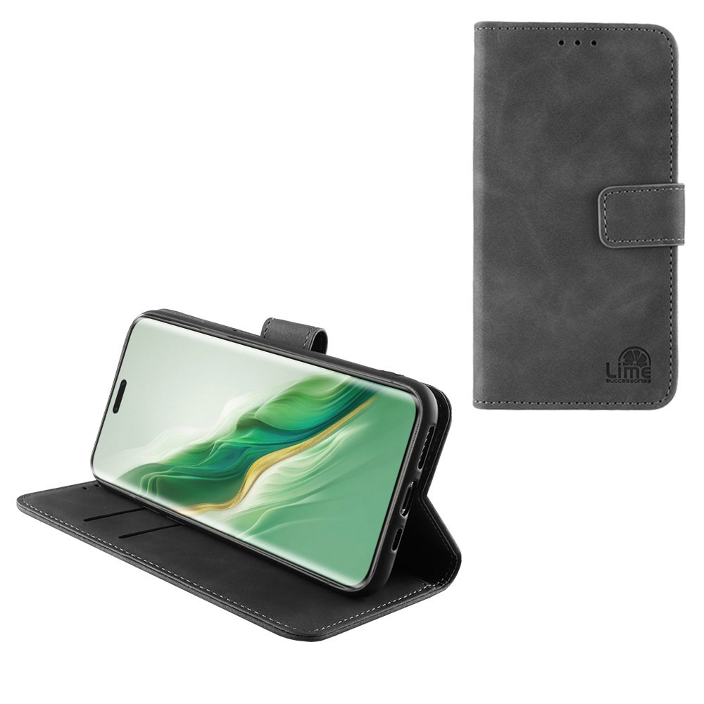 LIME ESSENTIAL ΘΗΚΗ HONOR MAGIC 6 PRO 5G 6.8in MAGNET BOOK STAND CLIP GREY