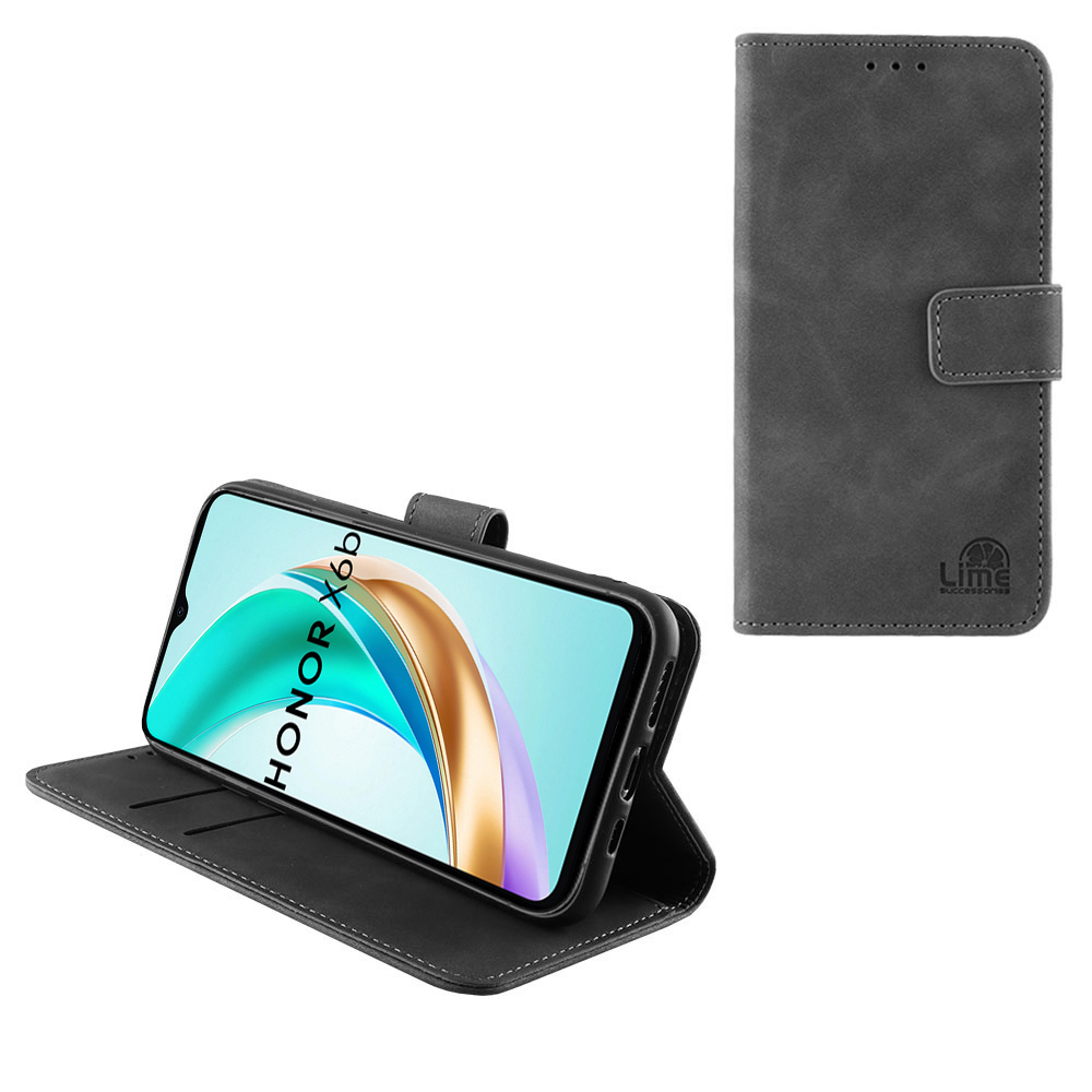 LIME ESSENTIAL ΘΗΚΗ HONOR X6B 4G 6.56in MAGNET BOOK STAND CLIP GREY