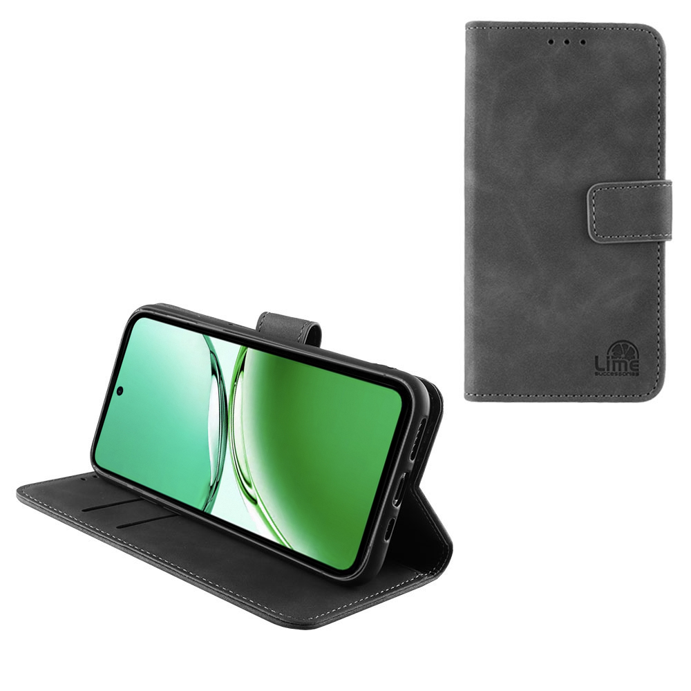 LIME ESSENTIAL ΘΗΚΗ OPPO RENO12 FS 5G 6.67in MAGNET BOOK STAND CLIP GREY