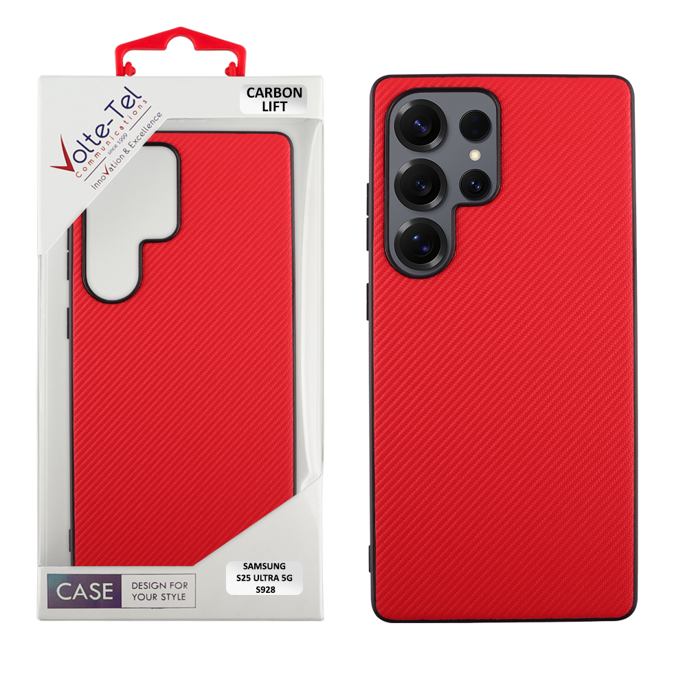 VOLTE-TEL CARBON LIFT ΘΗΚΗ SAMSUNG S25 ULTRA 5G S928 6.9in CAMERA GUARD RED