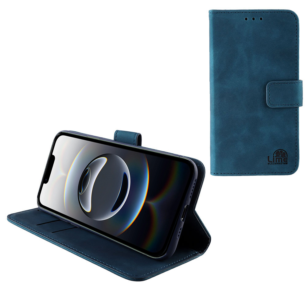 LIME ESSENTIAL ΘΗΚΗ IPHONE 16E/ IPHONE 17E 6.1in MAGNET BOOK STAND CLIP DARK BLUE