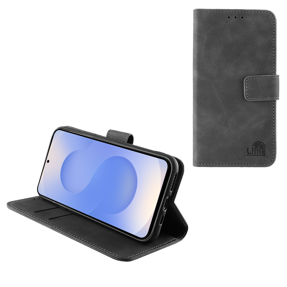 LIME ESSENTIAL ΘΗΚΗ SAMSUNG S25 5G S931 6.2in MAGNET BOOK STAND CLIP GREY