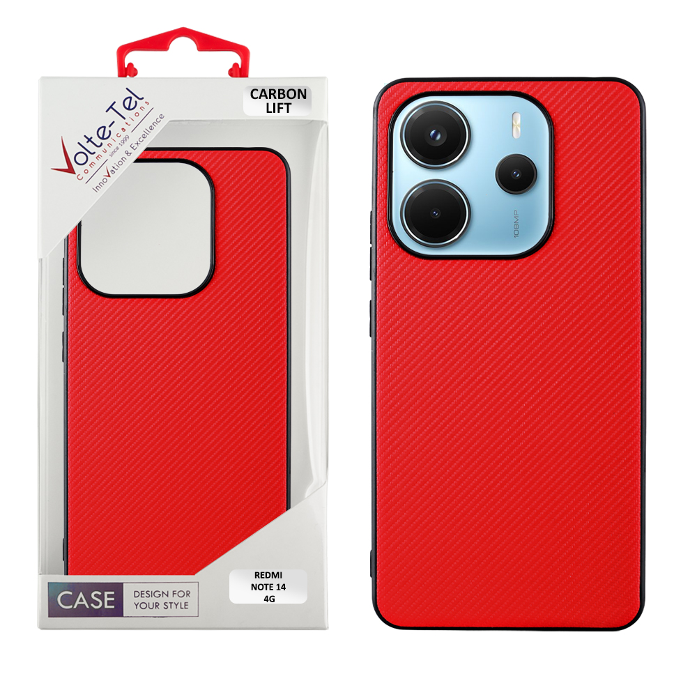 VOLTE-TEL CARBON LIFT ΘΗΚΗ XIAOMI REDMI NOTE 14 4G 6.67in CAMERA GUARD RED