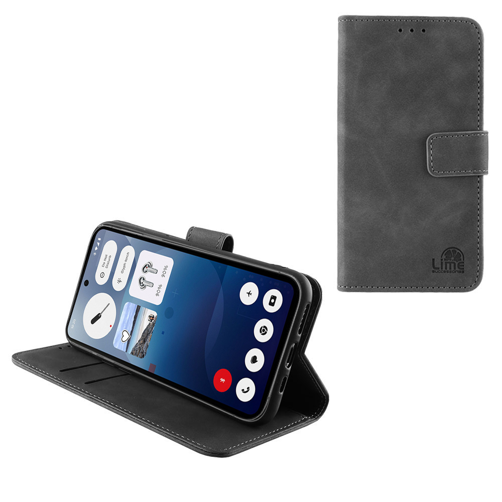 LIME ESSENTIAL ΘΗΚΗ NOTHING PHONE 3a 5G 6.77in MAGNET BOOK STAND CLIP GREY