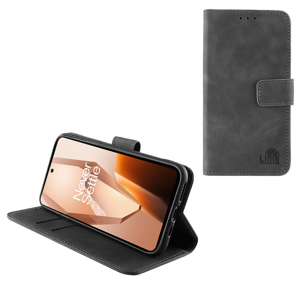 LIME ESSENTIAL ΘΗΚΗ ONEPLUS 13R 5G/ACE 5/ACE 5 PRO 6.78in MAGNET BOOK STAND CLIP GREY