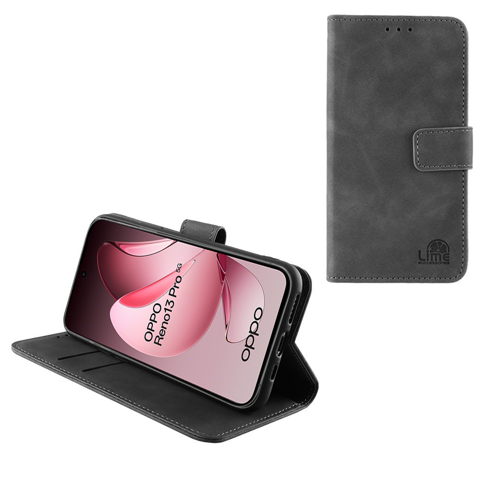 LIME ESSENTIAL ΘΗΚΗ OPPO RENO13 PRO 5G 6.83in MAGNET BOOK STAND CLIP GREY