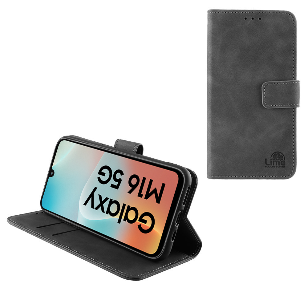 LIME ESSENTIAL ΘΗΚΗ SAMSUNG M16 5G M166 6.7in MAGNET BOOK STAND CLIP GREY