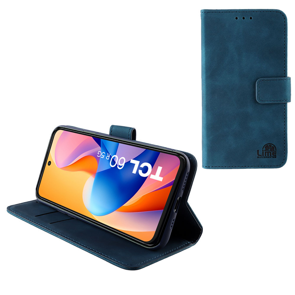 LIME ESSENTIAL ΘΗΚΗ TCL 60/ 60 SE NXTPAPER/ 60R 6.7in MAGNET BOOK STAND CLIP FULL CAMERA PROTECTION DARK BLUE
