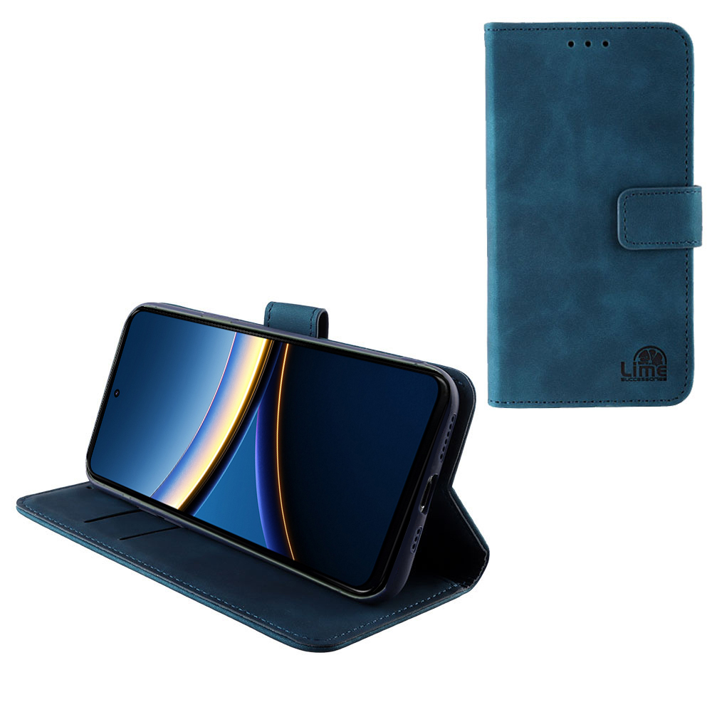 LIME ESSENTIAL ΘΗΚΗ XIAOMI POCO F7 PRO 6.67in MAGNET BOOK STAND CLIP DARK BLUE