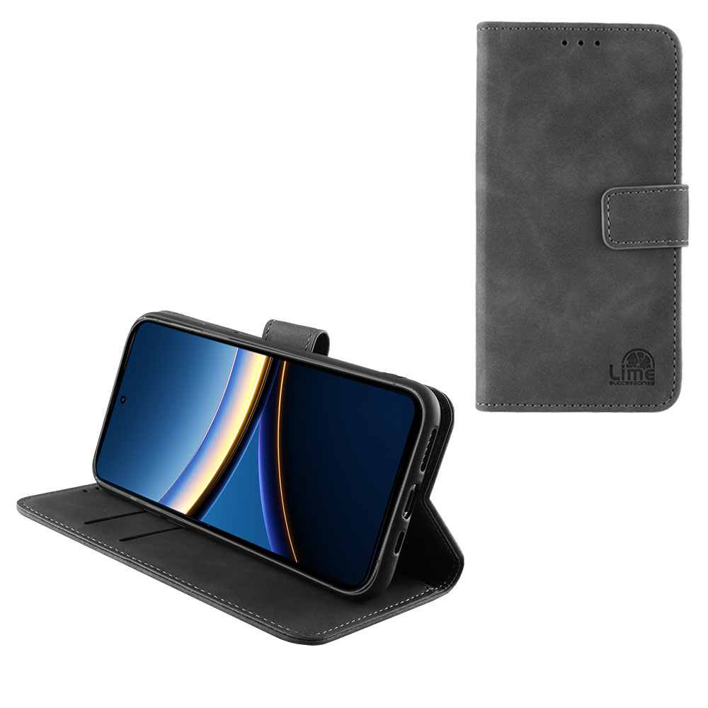 LIME ESSENTIAL ΘΗΚΗ XIAOMI POCO F7 PRO 6.67in MAGNET BOOK STAND CLIP GREY