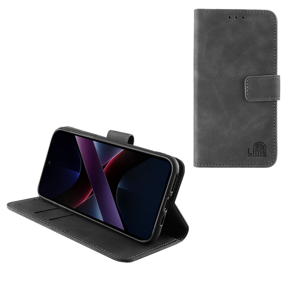 LIME ESSENTIAL ΘΗΚΗ XIAOMI POCO X7 PRO 5G 6.67in MAGNET BOOK STAND CLIP GREY