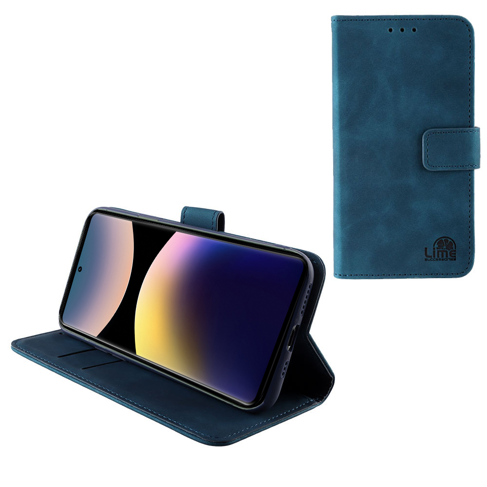 LIME ESSENTIAL ΘΗΚΗ XIAOMI REDMI NOTE 14 PRO 4G 6.67in MAGNET BOOK STAND CLIP DARK BLUE