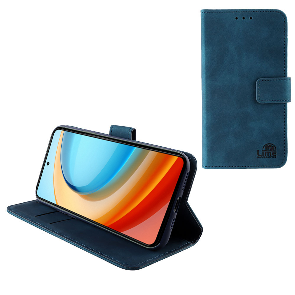 LIME ESSENTIAL ΘΗΚΗ ZTE BLADE A75 5G 6.6in MAGNET BOOK STAND CLIP DARK BLUE