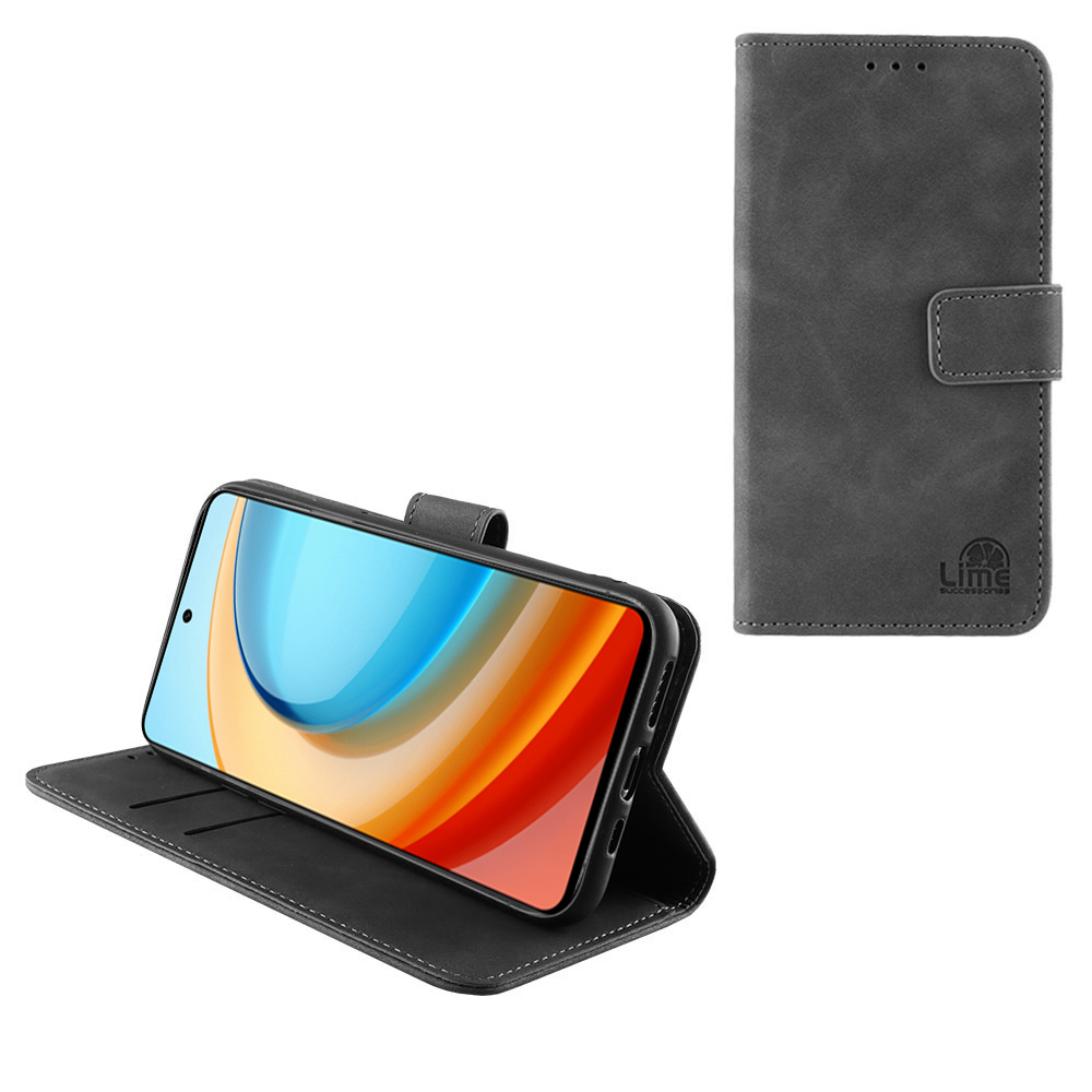 LIME ESSENTIAL ΘΗΚΗ ZTE BLADE A75 5G 6.6in MAGNET BOOK STAND CLIP GREY