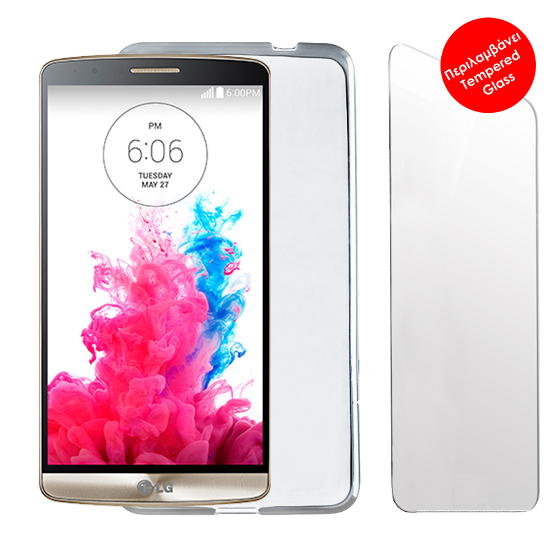 VOLTE-TEL COMBO LG G3S/G3 MINI D722 5.0" TEMPERED 0.30 + ΘΗΚΗ SLIMCOLOR WHITE