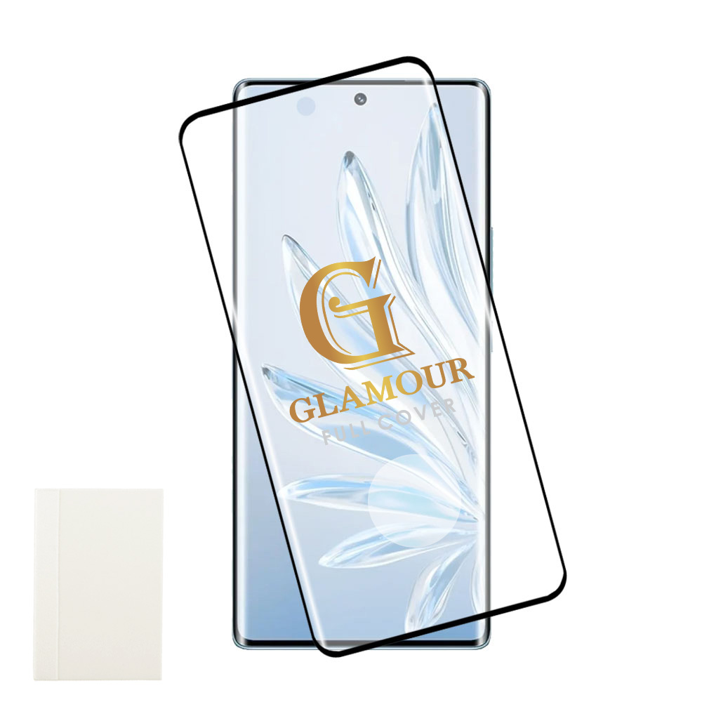 IDOL 1991 GLAMOUR TEMPERED GLASS HONOR 70 6.67in 9H 0.30mm FULL COVER 3D FULL GLUE FINGER UNLOCK BLACK + SQUEEZY CARD
