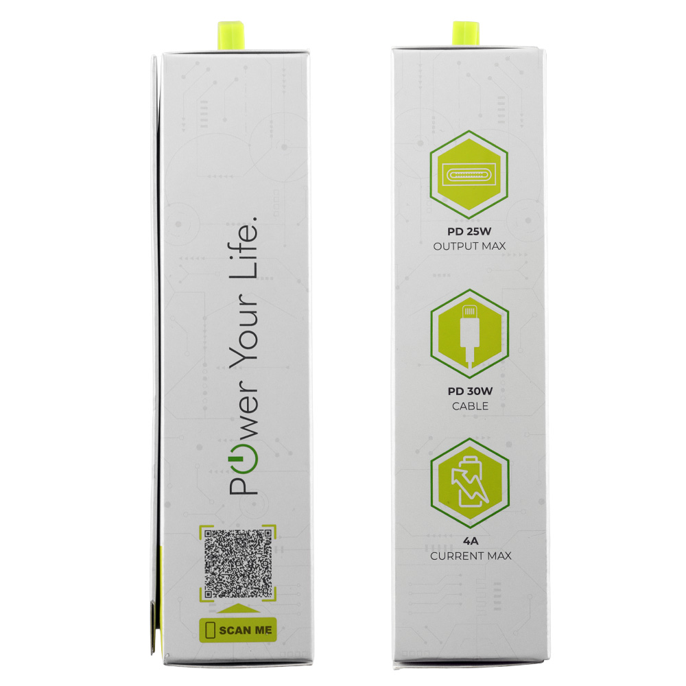 LIME TYPE C MINI GAN PD 3.0 SUPER FAST TRAVEL LGC25W 5V 4.0A/ 9V 2.77A 25W+ BRAIDED ΦΟΡΤΙΣΗΣ-DATA LBCL01 TYPE C TO LIGHTNING 30 - Image 3