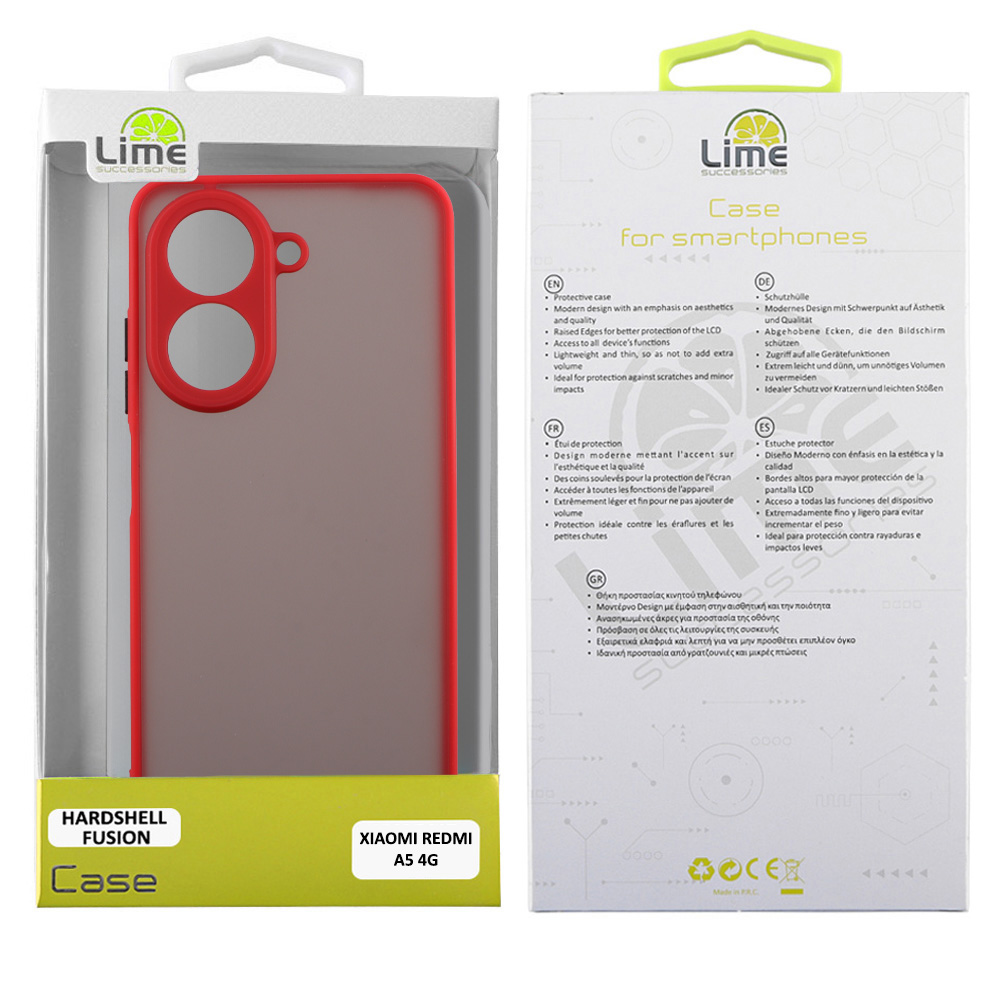 LIME ΘΗΚΗ XIAOMI REDMI A5 4G 6.88" HARDSHELL FUSION FULL CAMERA PROTECTION RED WITH BLACK KEYS - Image 2