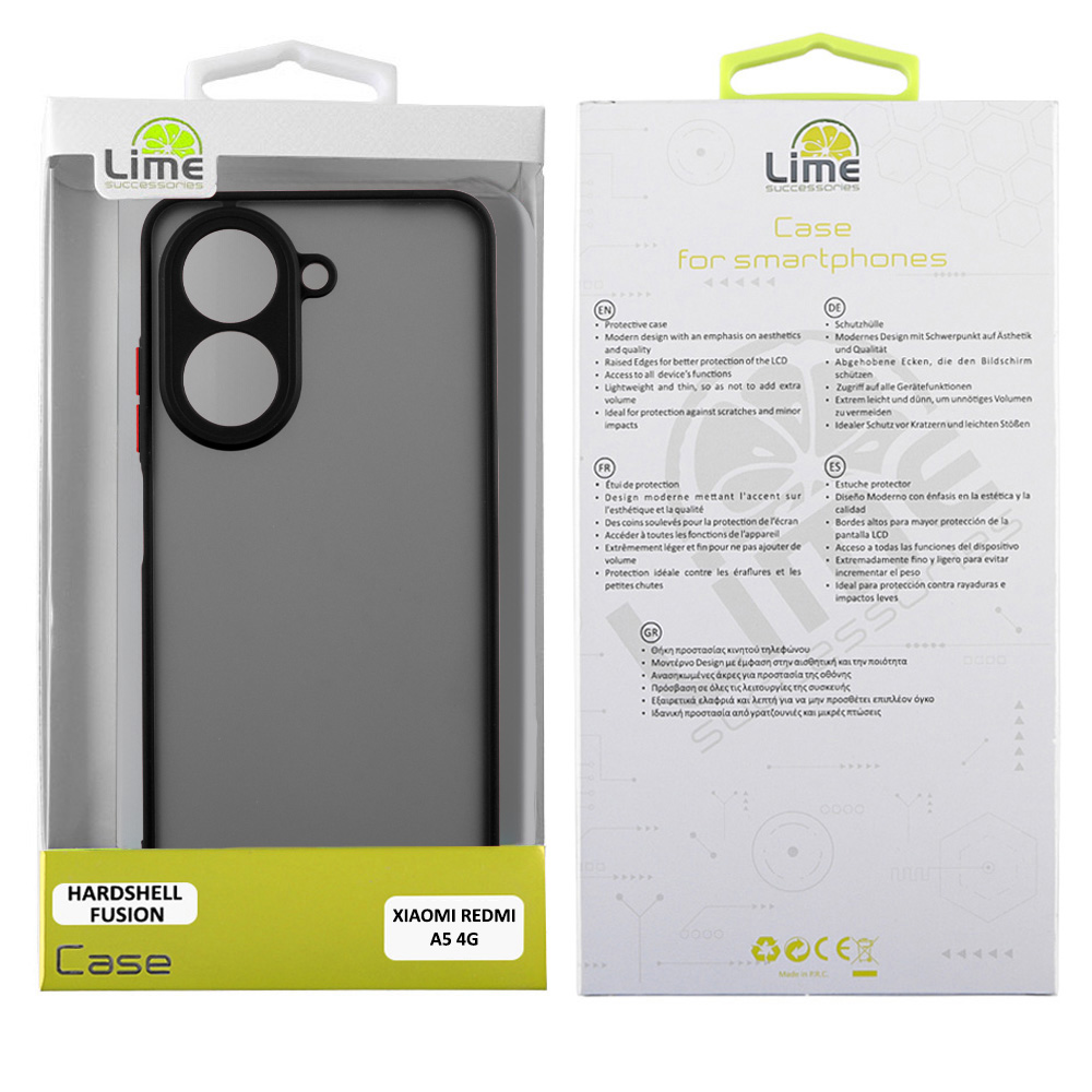 LIME ΘΗΚΗ XIAOMI REDMI A5 4G 6.88" HARDSHELL FUSION FULL CAMERA PROTECTION BLACK WITH RED KEYS - Image 2