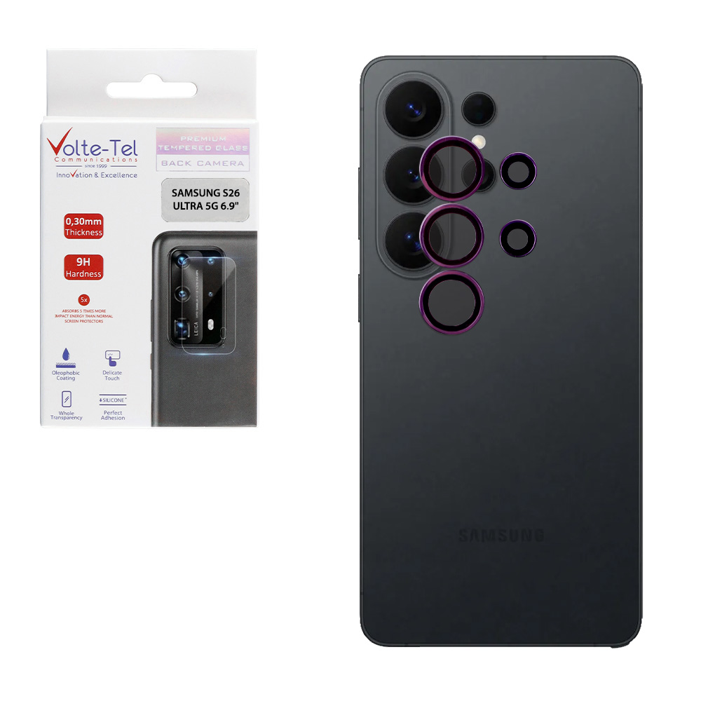 VOLTE-TEL CAMERA GLASS COVER SAMSUNG S26 ULTRA 5G 6.9" 9H 0.30MM PREMIUM EASY APPLICATION PURPLE