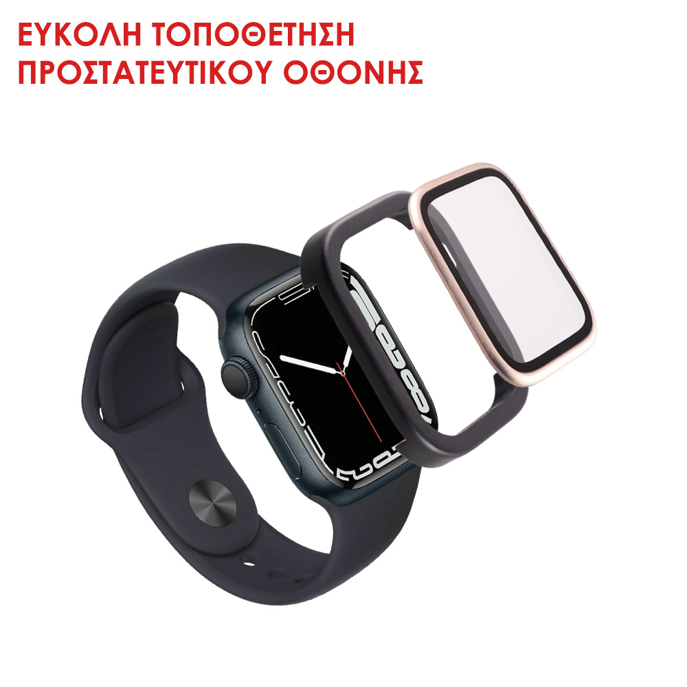 VOLTE-TEL TEMPERED GLASS APPLE WATCH 7/8/9 41mm 3D CURVED ALUMINIUM 1.69" 0.30mm FULL COVER &C INSTALLATION TOOL PINK - Image 4