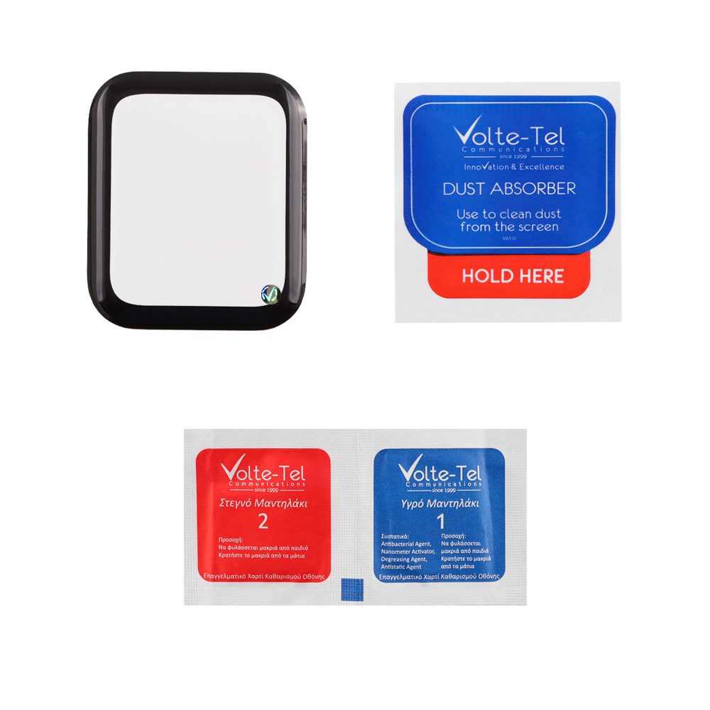 VOLTE-TEL TEMPERED PLEXI GLASS APPLE WATCH SE 2022/SE 2025 40mm 1.78" 3D EDGE 0.30mm FULL GLUE FULL COVER BLACK - Image 3