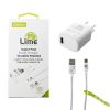 LIME USB 3.0 PD SUPER FAST TRAVEL QC 3.0 LTU22 4.0A 21W + BRAIDED ΚΑΛΩΔΙΟ ΦΟΡΤΙΣΗΣ-DATA 1m LBUL01 LIGHTNING WHITE