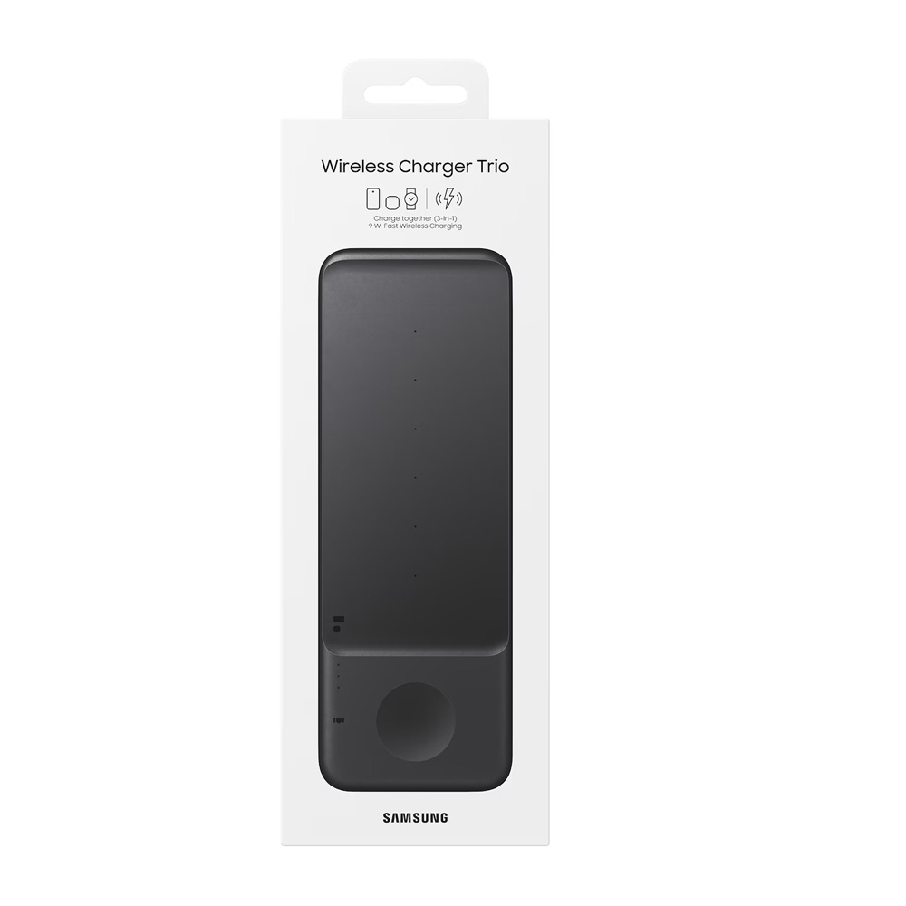 WIRELESS CHARGER TRIO SAMSUNG EP-P6300TBEGEU 3 in 1 9W FAST CHARGE BLACK PACKING OR - Image 2