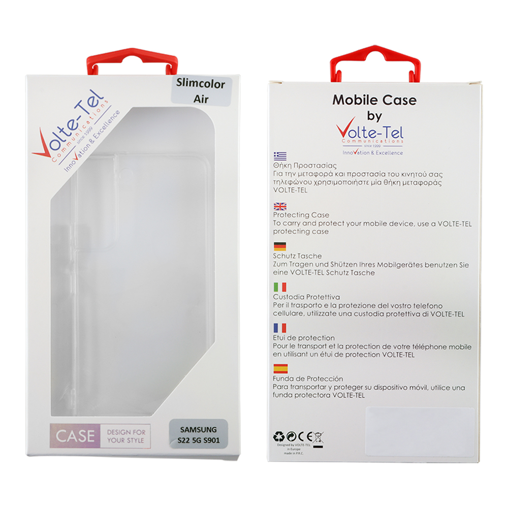 VOLTE-TEL ΘΗΚΗ SAMSUNG S22 5G S901 6.1" SLIMCOLOR AIR TPU CAMERA GUARD ΔΙΑΦΑΝΗ - Image 7