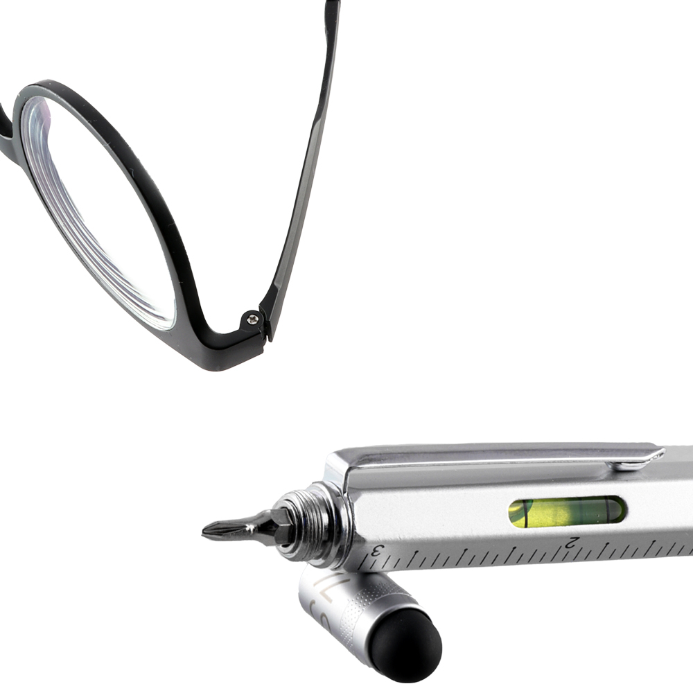 NSP ΣΤΥΛΟ 7 IN 1 METALLIC MULTI-TOOL PEN SILVER (WITH RED INK) - Image 9