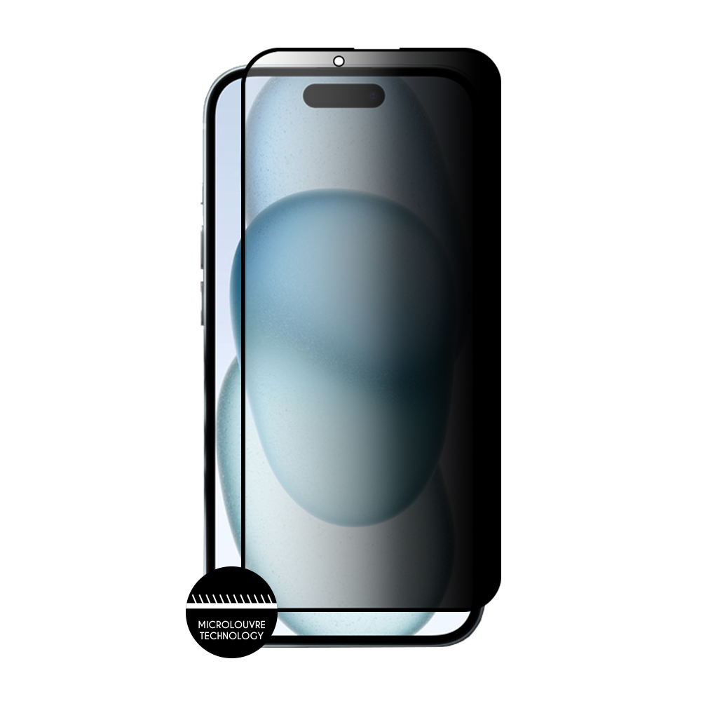 IDOL 1991 PRIVACY ANTISPY TEMPERED GLASS IPHONE 15 6.1in 9H 0.25mm SEMI CURVED FULL GLUE BLACK - Image 3