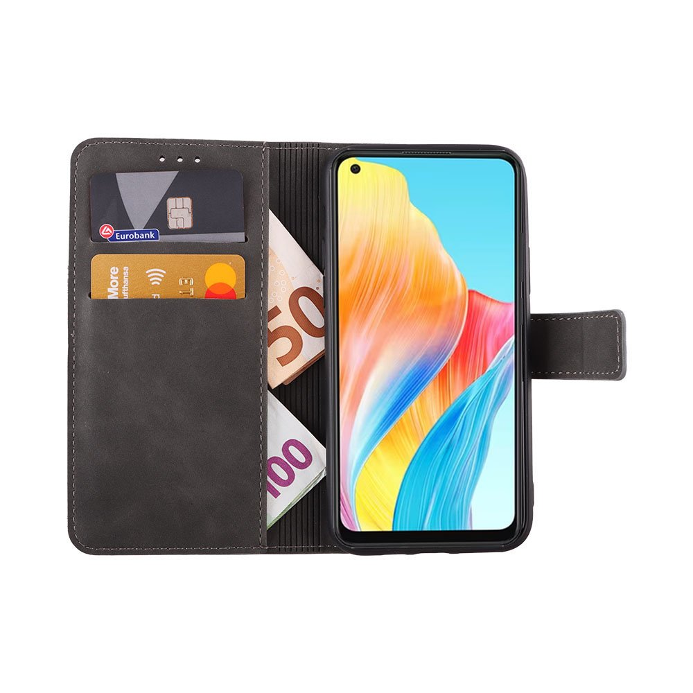 LIME ESSENTIAL ΘΗΚΗ OPPO A78 5G 6.56in MAGNET BOOK STAND CLIP GREY - Image 2