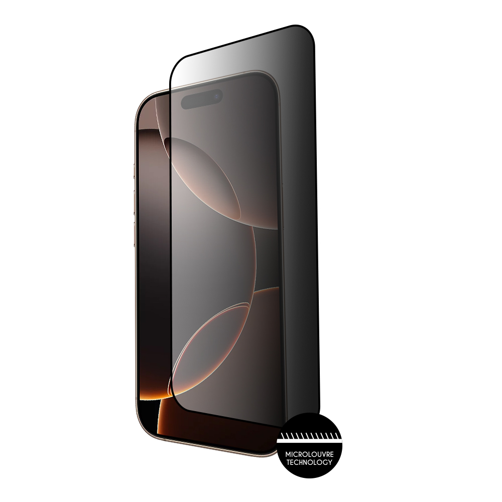 IDOL 1991 PRIVACY ANTISPY TEMPERED GLASS IPHONE 16 PRO 6.3in 9H 0.25mm SEMI CURVED FULL GLUE BLACK - Image 2