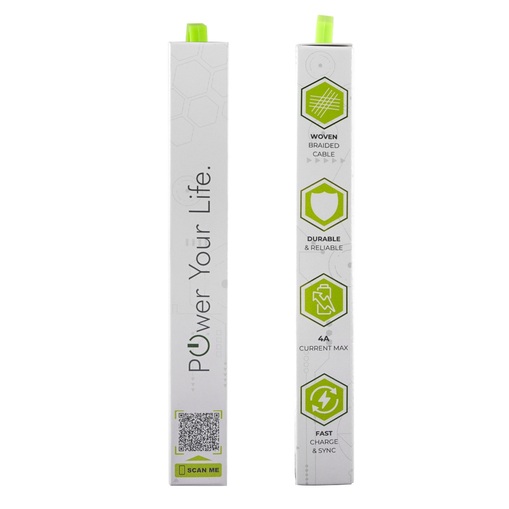 LIME USB-C TYPE C TO USB-C TYPE C 4A ΦΟΡΤΙΣΗΣ-DATA DURABLE BRAIDED 1m LBCC01 68W WHITE - Image 7