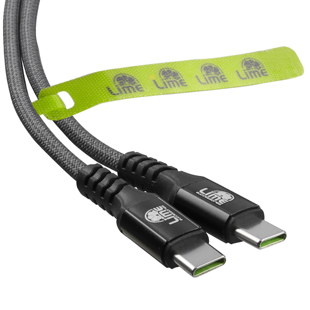LIME USB-C TYPE C TO USB-C TYPE C 4A ΦΟΡΤΙΣΗΣ-DATA DURABLE MAGNETIC BRAIDED 1.2m LBMCC02 68W GREY - Image 6