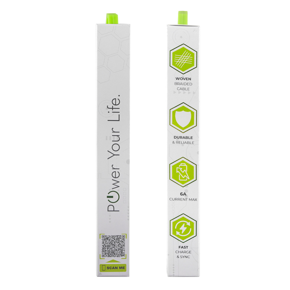 LIME USB-C TYPE C TO USB-C TYPE C 6A ΦΟΡΤΙΣΗΣ-DATA DURABLE BRAIDED 1m LBCC02 120W WHITE - Image 7