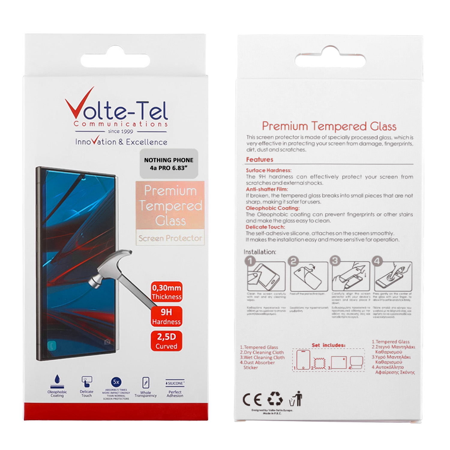 VOLTE-TEL TEMPERED GLASS NOTHING PHONE 4a PRO 6.83in 9H 0.30mm 2.5D FULL GLUE - Image 5