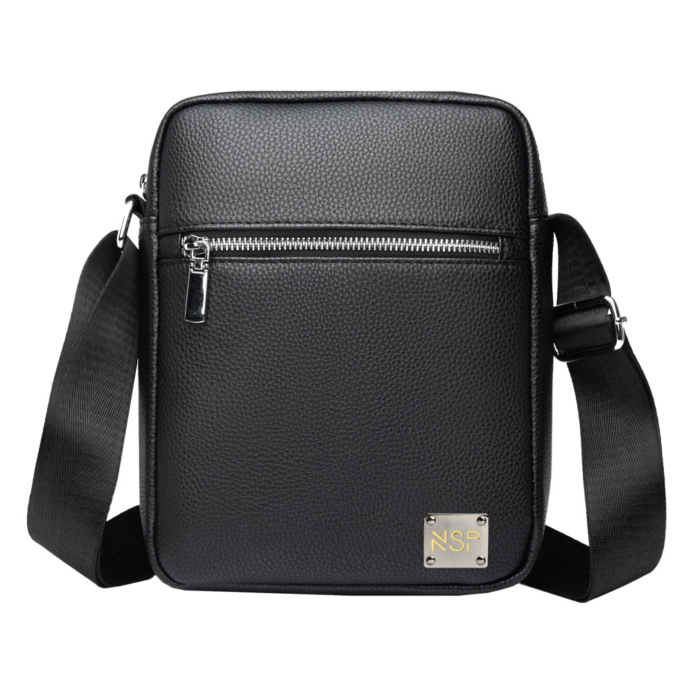 NSP N112 PROFESSIONAL ΤΣΑΝΤΑΚΙ ΩΜΟΥ/ΧΙΑΣΤΙ 4L ΔΕΡΜΑΤΙΝΟ BLACK
