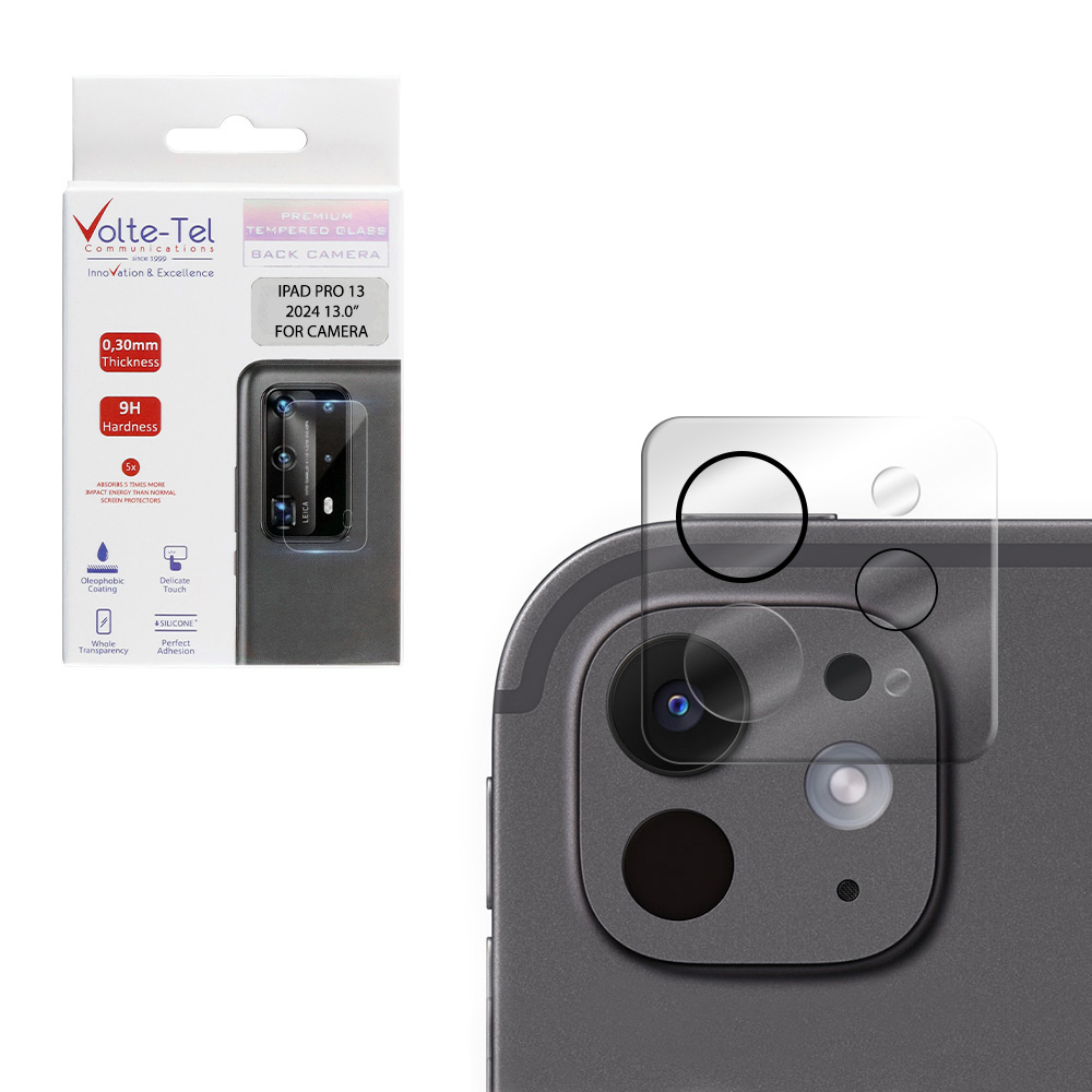 VOLTE-TEL CAMERA GLASS IPAD PRO 13 2024 13.0in 9H 0.30mm 3D CURVED BLACK